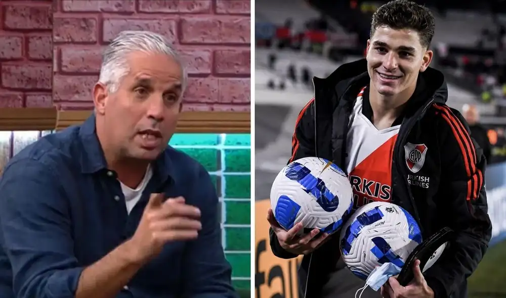 Rebagliati tras la goleada de Alianza. Foto: Composición/Movistar Deportes/River Plate.