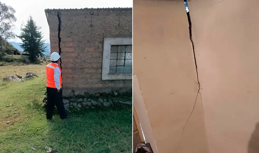 Según el Coer, viviendas y centros educativos presentan rajaduras. Foto: Coer Puno / Municipalidad de Ayapata