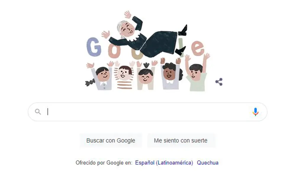 Festejada. "La abuelita de los niños", Juana Alarco de Dammert es alzada por todo lo alto. Foto: captura de Google Festejada. "La abuelita de los niños", Juana Alarco de Dammert es alzada por todo lo alto. Foto: captura de Google