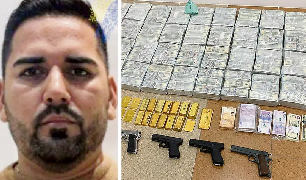 Logros. Policía halló barras de oro y dinero en la casa de Leandro Norero Tigua. Foto: composición/ La República