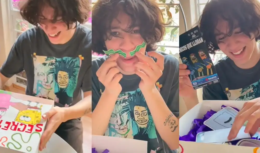 Los obsequios que recibió el joven fueron de su dibujo favorito. Foto: captura de TikTok Los obsequios que recibió el joven fueron de su dibujo favorito. Foto: captura de TikTok