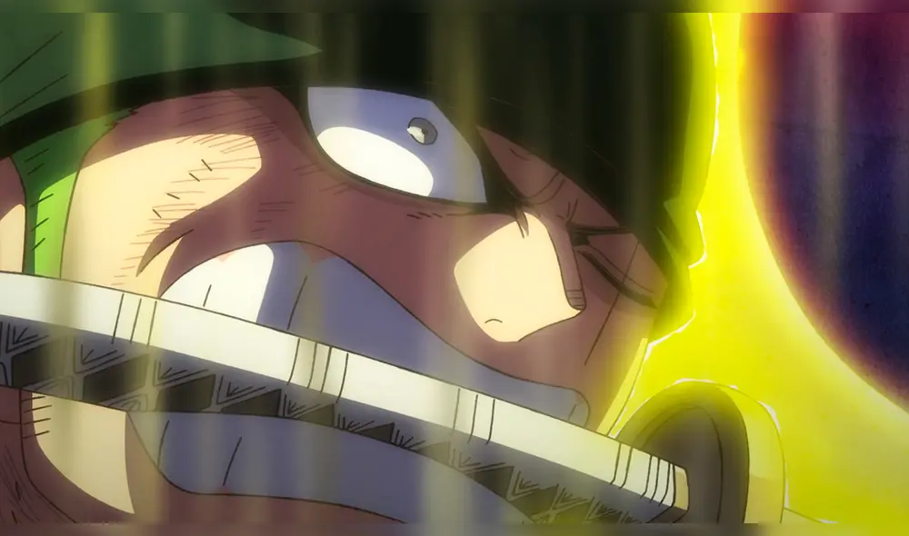 Zoro tuvo mayor protagonismo en la pelea tras la caída de Luffy en el episodio 1018 de "One Piece". Foto: Toei Animation Zoro tuvo mayor protagonismo en la pelea tras la caída de Luffy en el episodio 1018 de "One Piece". Foto: Toei Animation