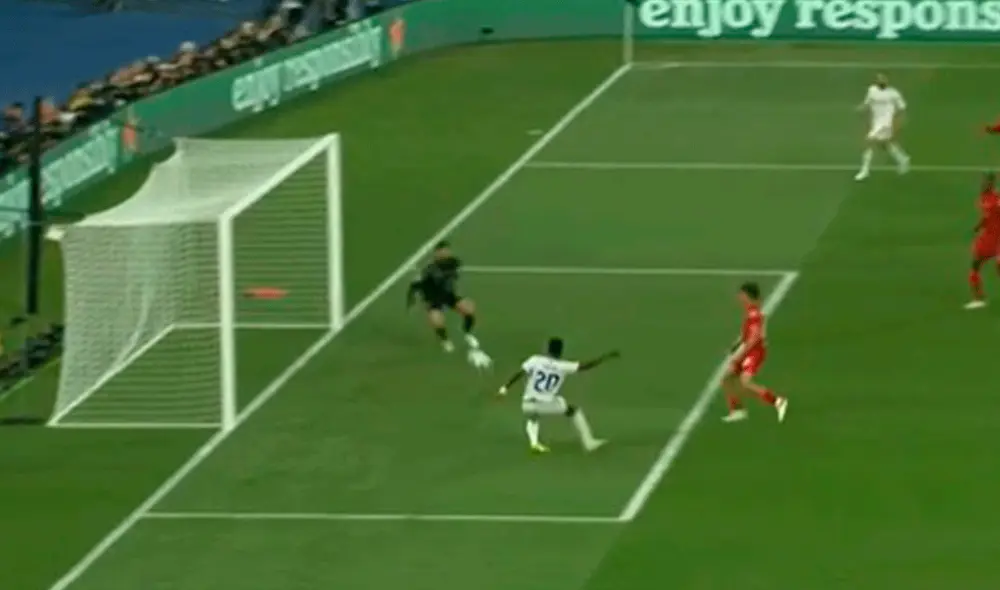 'Vini' puso el 1-0 en el Stade de France. Foto: ATV 'Vini' puso el 1-0 en el Stade de France. Foto: ATV