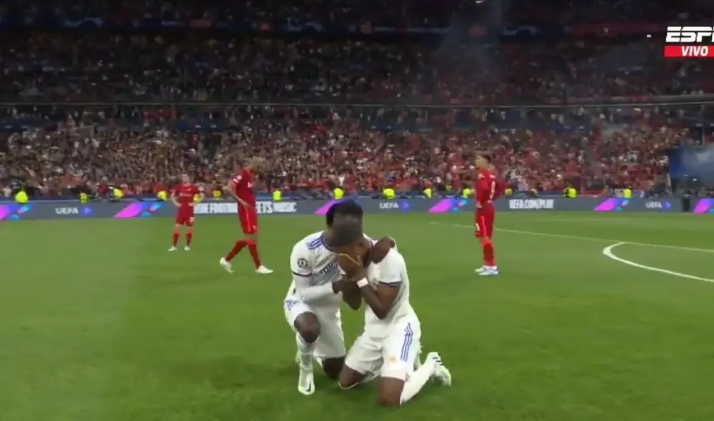 Celebración del Real Madrid. Foto: captura ESPN. Celebración del Real Madrid. Foto: captura ESPN.