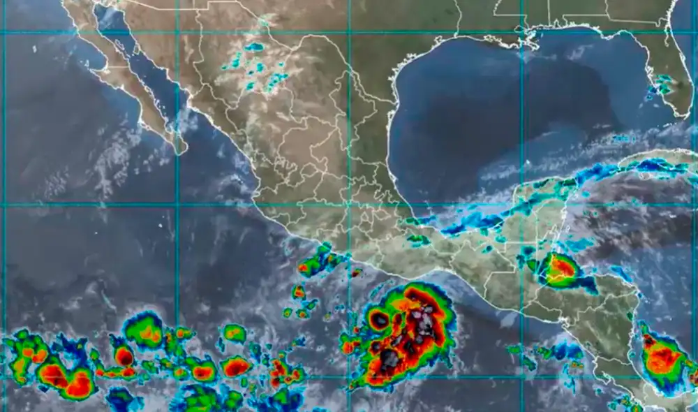 La trayectoria del huracán Agatha se ubicaba 320 kms al oeste de Puerto Ángel en México. Foto: Conagua La trayectoria del huracán Agatha se ubicaba 320 kms al oeste de Puerto Ángel en México. Foto: Conagua