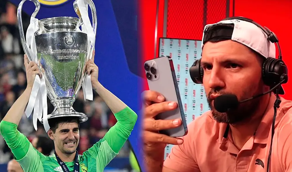 Thibaut Courtois y Sergio Agüero se enfrentaron por última vez en un clásico a fines del 2021. Foto: composición EFE/YouTube