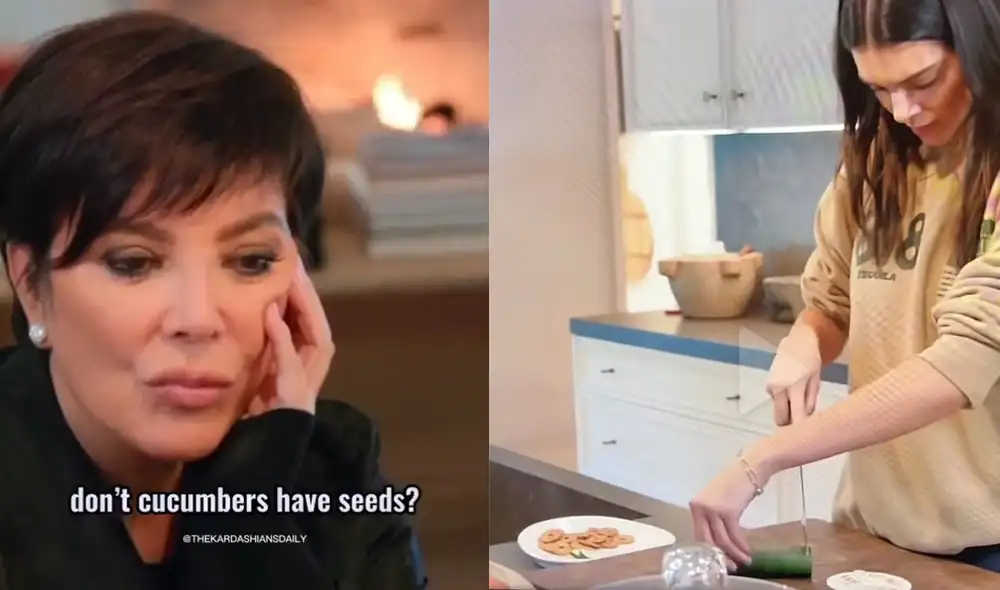 Kendall Jenner sorprende a usuarios cortando un pepino. Foto: composición/ captura de Tiktok Kendall Jenner sorprende a usuarios cortando un pepino. Foto: composición/ captura de Tiktok