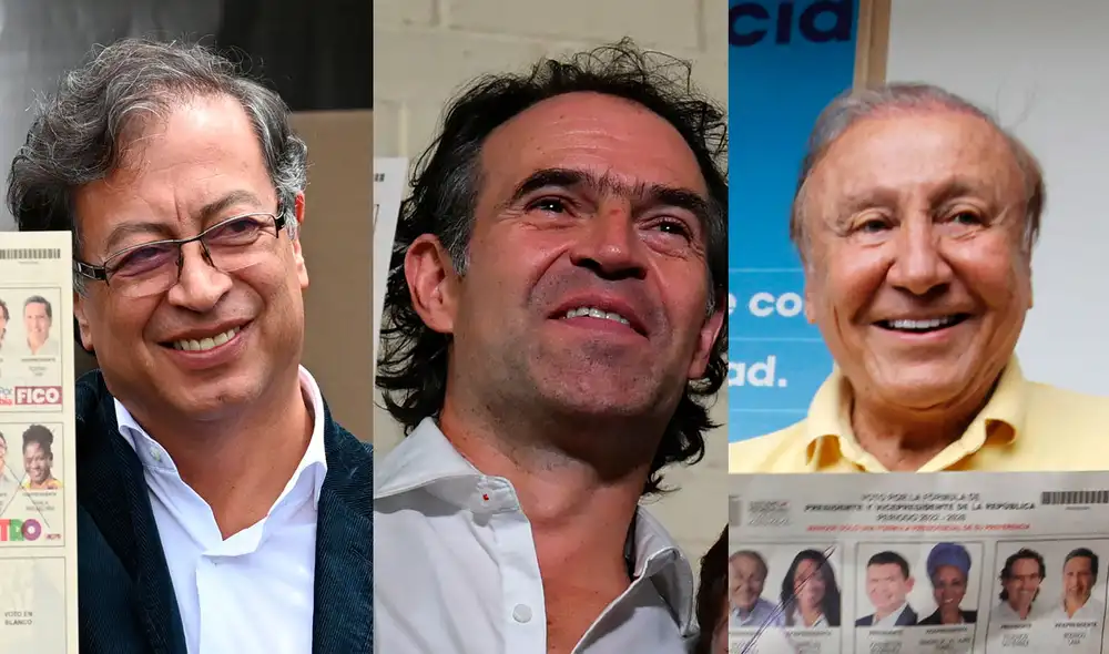 Gustavo Petro, Federico Gutiérrez y Rodolfo Hernández encabezaban las últimas encuestas. Foto: composición / AFP