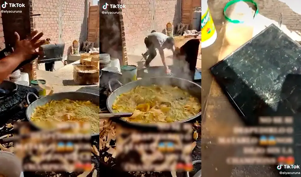 El joven tropezó después de que su compañero lo fastidiara. Foto: composición/ @elyacuruna/TikTok El joven tropezó después de que su compañero lo fastidiara. Foto: composición/ @elyacuruna/TikTok