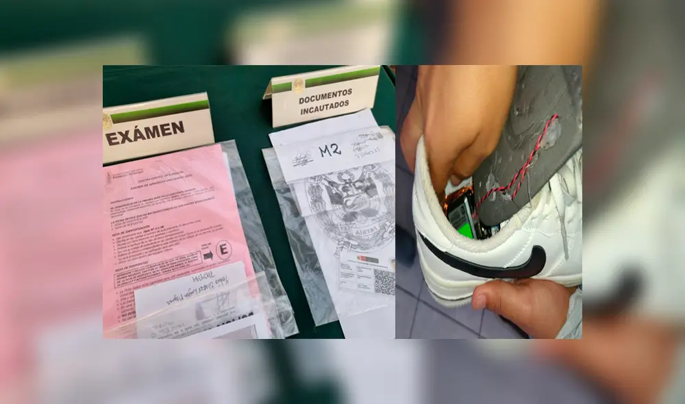 Estos sujetos cobraban alrededor de $ 2.000 para ayudar a postulantes en el examen de admisión. Foto: Deysi Portuguez / URPI-LR Estos sujetos cobraban alrededor de $ 2.000 para ayudar a postulantes en el examen de admisión. Foto: Deysi Portuguez / URPI-LR