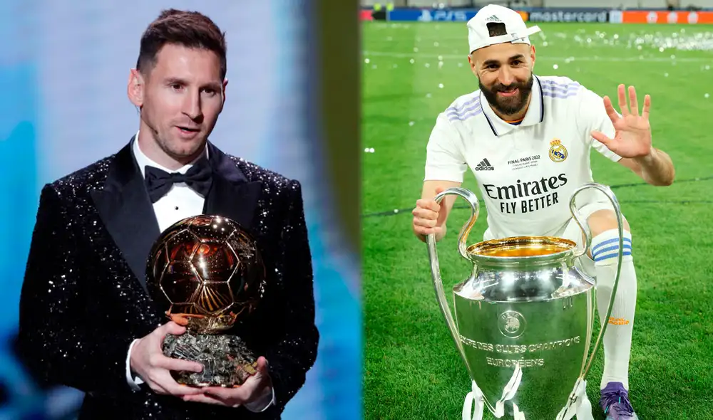 Lionel Messi ha ganado siete Balones de Oro y Benzema es el favorito para llevarse su primer trofeo. Foto: composición/ EFE/ UEFA