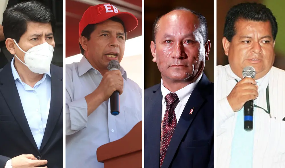 El dato. Funcionarios públicos implicados en la resolución del fiscal Pablo Sánchez: Bruno Pacheco, Juan Silva, Pedro Castillo y Alcides Villafuerte. Foto: composición La República