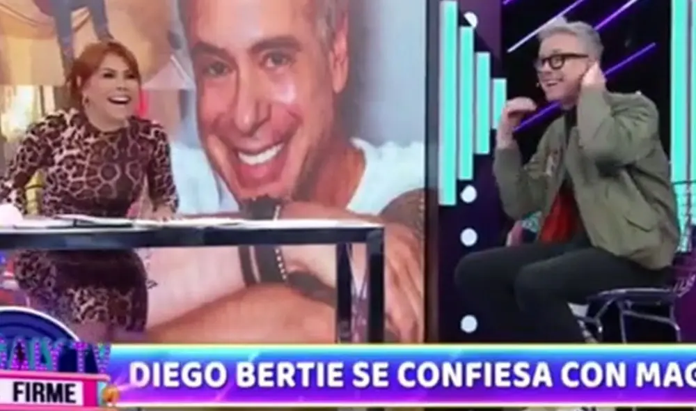 Magaly Medina recibió a Diego Bertie en el set de su programa. Foto: captura ATV.