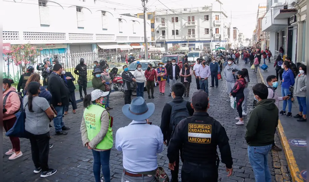 Así se desarrolló el simulacro en Arequipa. Foto: Rodrigo Talavera / La República