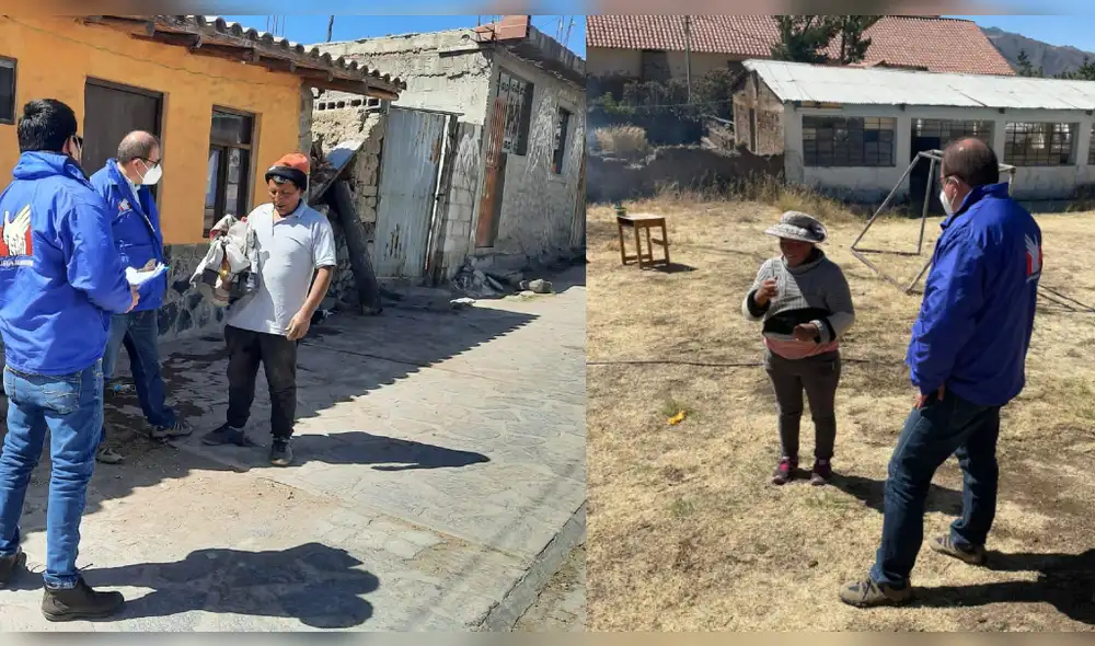 Manrique inspeccionó situación de familias luego de dos meses del sismo. Foto: Defensoría del Pueblo