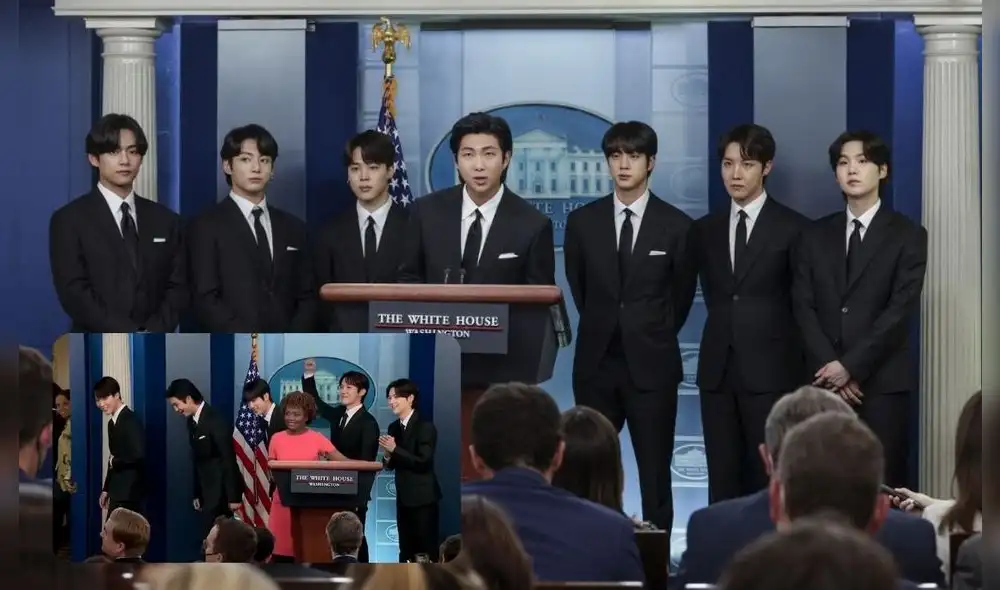 Los integrantes de BTS vivieron una gran experiencia en la Casa Blanca. Foto: composición/AFP/Twitter.