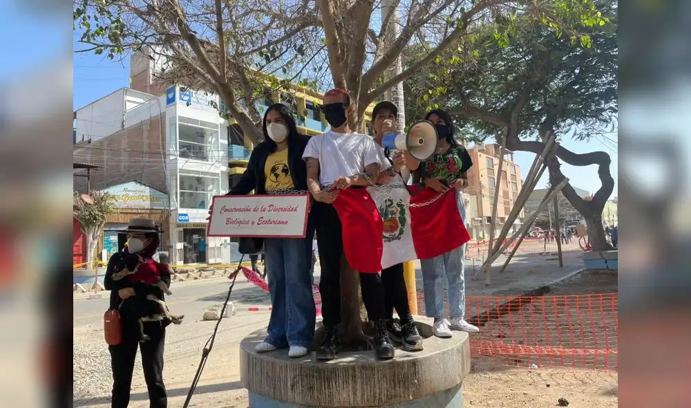 Ciudadanos exigen paralización de la obra. Foto: Rosa Quincho/URPI-LR