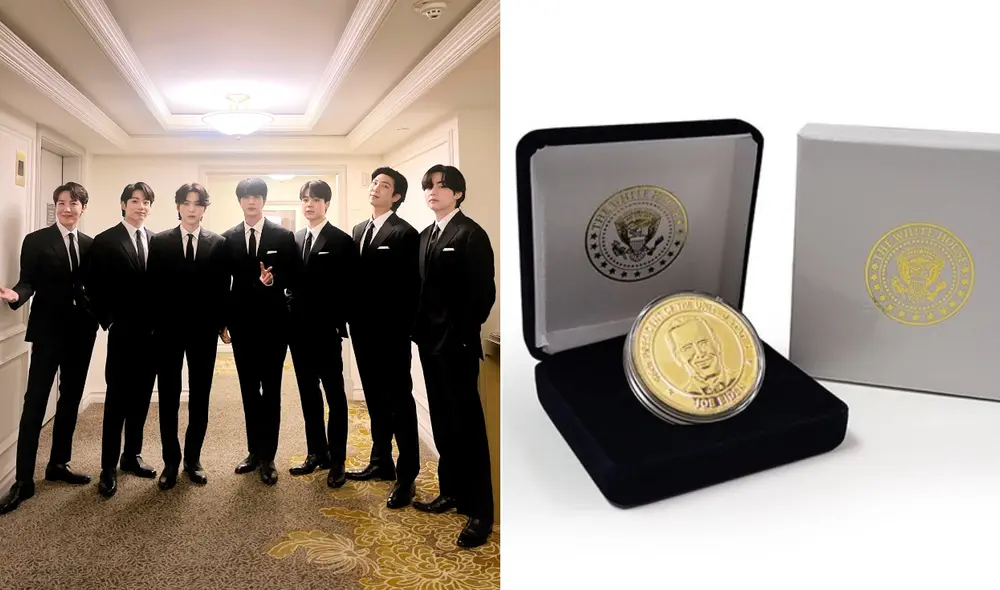 BTS visitó la Casa Blanca el 31 de mayo y el presidente Biden brindó una medalla conmemorativa al grupo tras reunión. Foto: composición La República / Naver