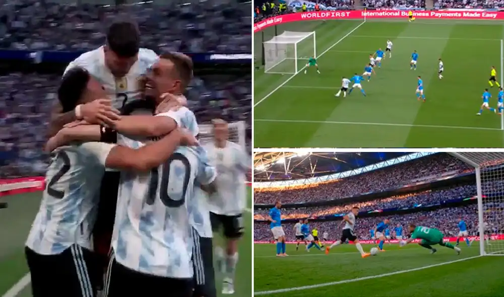 Messi se la cedió a Lautaro a escasos pasos del arco. Foto: captura de ESPN