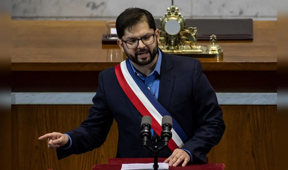Boric se presentó en la sede del Congreso Nacional, en la ciudad de Valparaíso. Foto: AFP