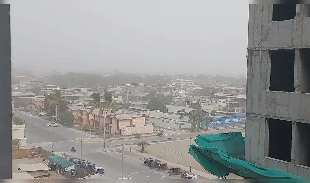 En distintos puntos de Piura, como en la urbanización Bancarios, se registró este fenómeno. Foto: Senamhi En distintos puntos de Piura, como en la urbanización Bancarios, se registró este fenómeno. Foto: Senamhi