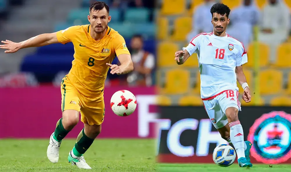 Australia y Emiratos Árabes Unidos terminaron terceros de sus grupos en la eliminatoria asiática. Foto: composición socceroos/UAEFA