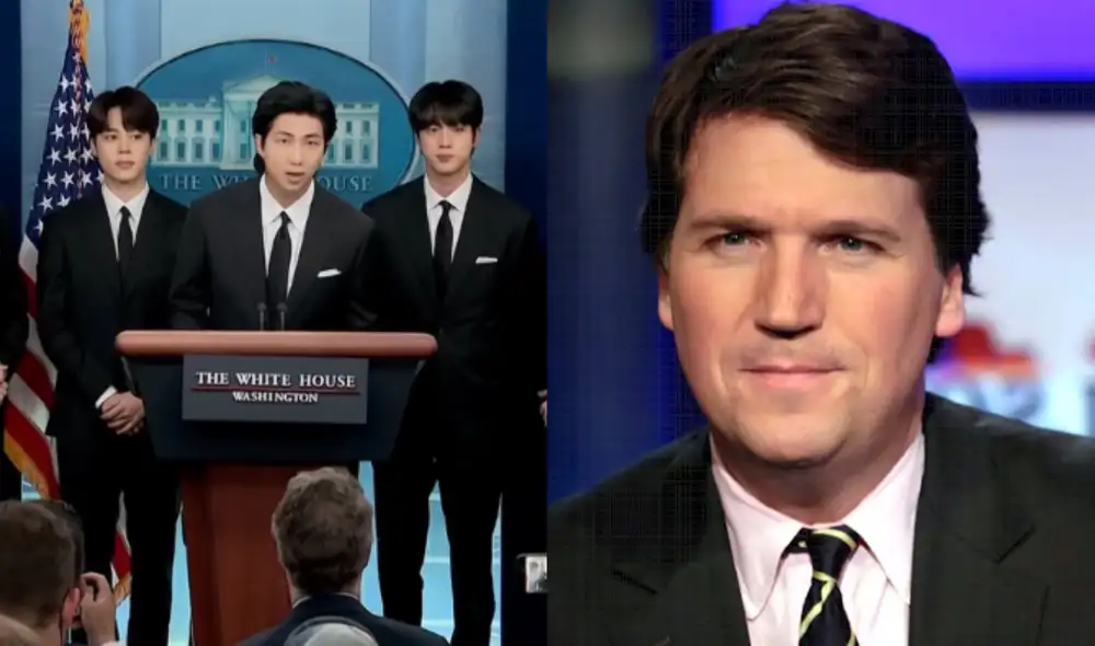 Presentador Tucker Carlson es conocido por hacer comentarios ácidos e irónicos y esta vez sus objetivos fueron los idols de BTS. Foto: composición TheWhiteHouse/Fox