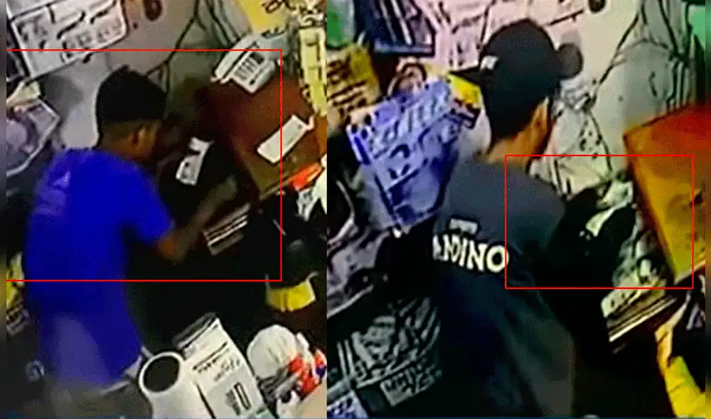 Sus acciones quedaron registradas en las cámaras de seguridad del negocio. El último robo tuvo lugar el 25 de mayo. Foto: composición / capturas panamericana