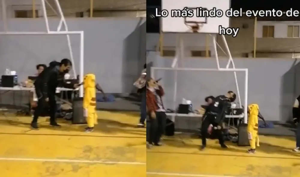 El niño se robó los corazones de los asistentes con su tierna imitación de Pikachu. Foto: captura de TikTok
