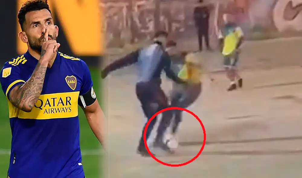 Carlos Tévez aprovecha su tiempo jugando al fútbol. Foto: composición AFP/@mauro.fleitaa