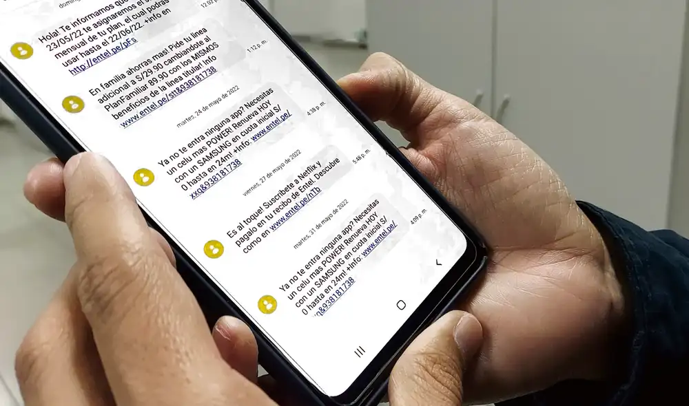 Insistencia. Usuarios reportaron continuas llamadas y mensajes de texto publicitarios de Telefónica y Entel. Foto: difusión