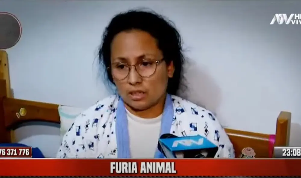 La mujer señala que producto del ataque ha quedado impedida de trabajar. Foto: captura ATV La mujer señala que producto del ataque ha quedado impedida de trabajar. Foto: captura ATV