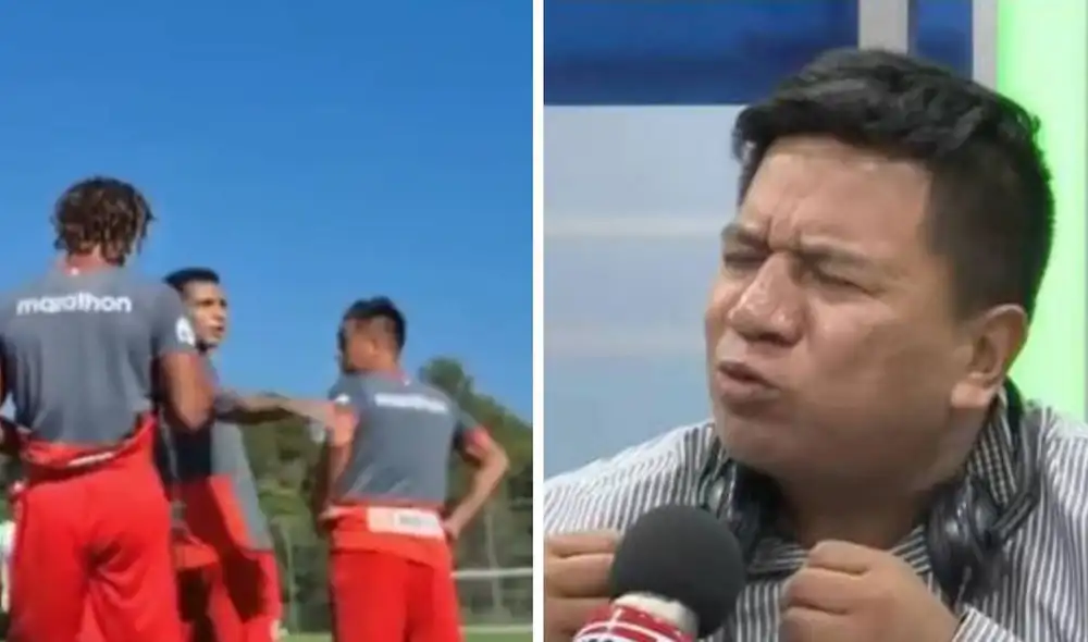 Los seleccionados tuvieron un cruce de palabras con el periodista deportivo. Foto: Twitter