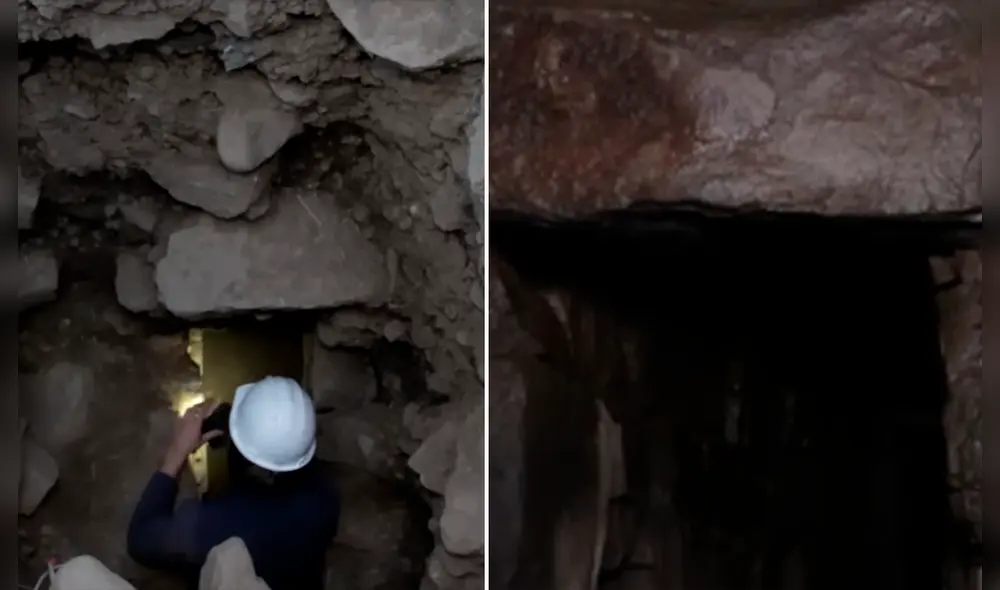 Los túneles hallados en Chavín de Huántar fueron construidos entre el año 1200 y 200 antes de Cristo, según los expertos. Foto: composición Minera Antamina/YouTube