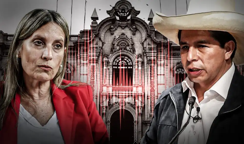 La presidenta del Congreso brindó una conferencia de prensa y negó el plan golpista para sacar a Pedro Castillo, pero audio la contradice. Foto: composición Jazmín Ceras/ La República