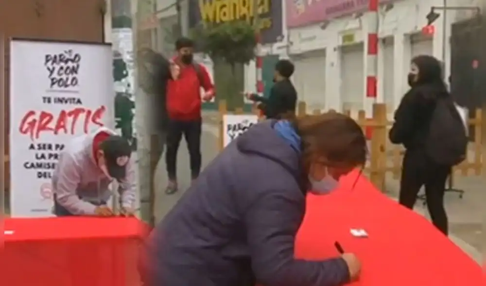 Camiseta será expuesta en un local del conglomerado. Foto: captura de TV Perú Camiseta será expuesta en un local del conglomerado. Foto: captura de TV Perú