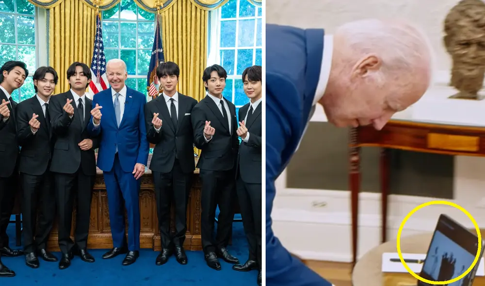 "Butter" fue la primera canción k-pop en sonar en el Despacho Oval de la Casa Blanca tras sorpresa del presidente Biden a BTS. Foto: composición La República / Twitter @bts_bighit / captura YouTube
