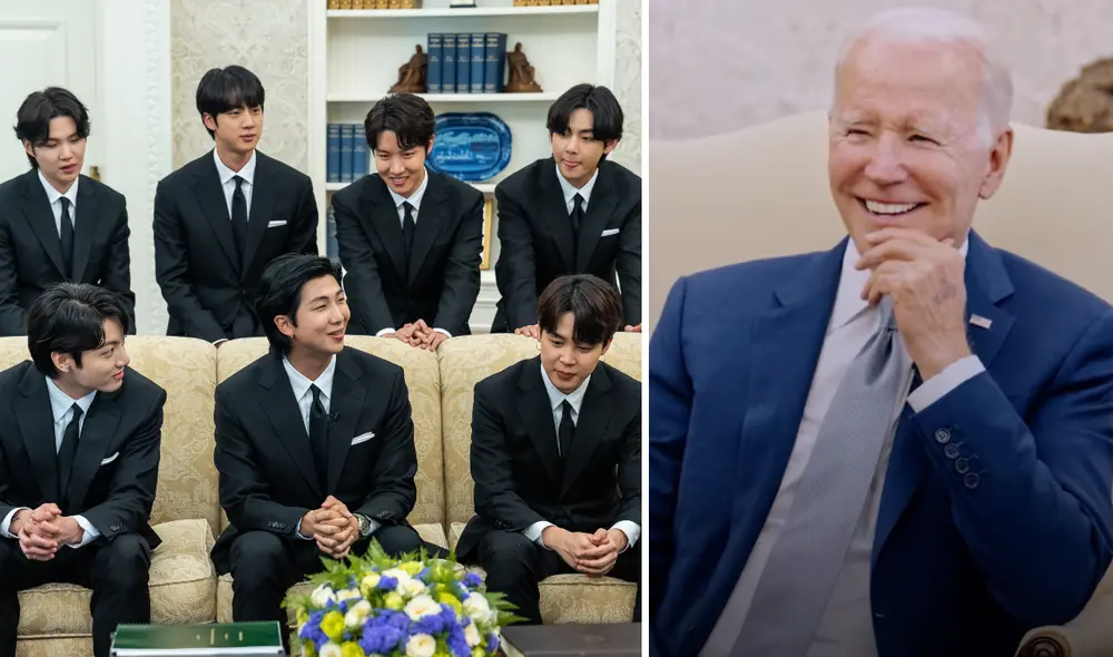 BTS asistió a una reunión con el presidente Biden y este reconoció el respeto y aprecio que tiene por el grupo k-pop. Foto: composición La República / White House / captura YouTube