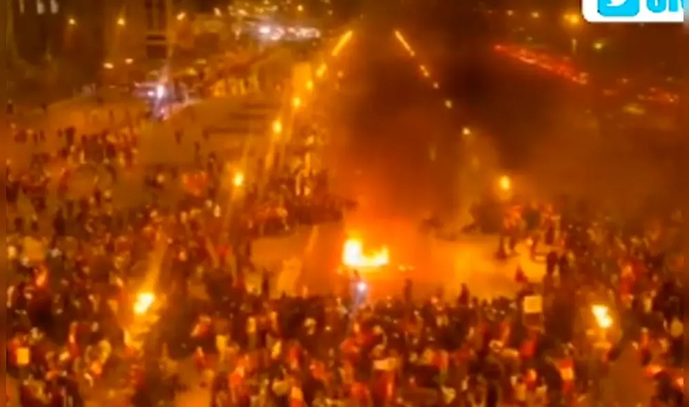 Integrantes de La Resistencia también participaron en la marcha contra el jefe de Estado. Foto: captura Canal N