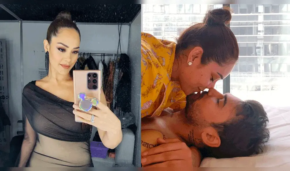 Karen Schwarz estuvo respondiendo preguntas en redes sobes sociales sobre su relación con Ezio Oliva. Foto: composición Instagram/Karen Schwarz/Ezio Oliva