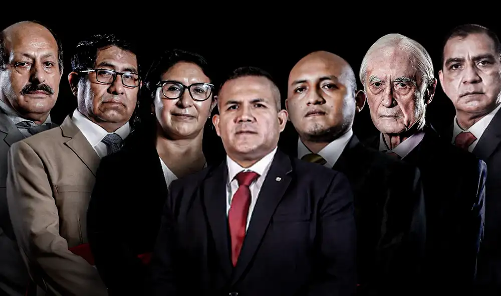 Javier Arce, Héctor Valer, Alberto Ramos, Katy Ugarte, Wilber Supo, Héctor Béjar y Luis Barranzuela son los ministros de Castillo con tuvieron un paso bastante breve por el Ejecutivo. Foto: composición de Jazmín Ceras/La República