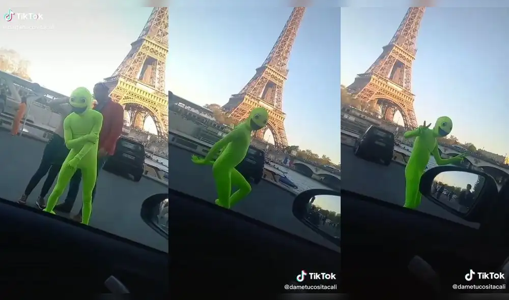 El hombre trabaja en las calles de Colombia bailando vestido de marciano. Foto: composición/ @dametucositacali/TikTok