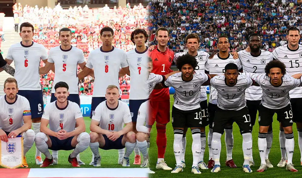 Inglaterra vs. Alemania: ambas escuadras comparten el grupo C de la Liga de Naciones. Foto: composición GLR/England/AFP Inglaterra vs. Alemania: ambas escuadras comparten el grupo C de la Liga de Naciones. Foto: composición GLR/England/AFP