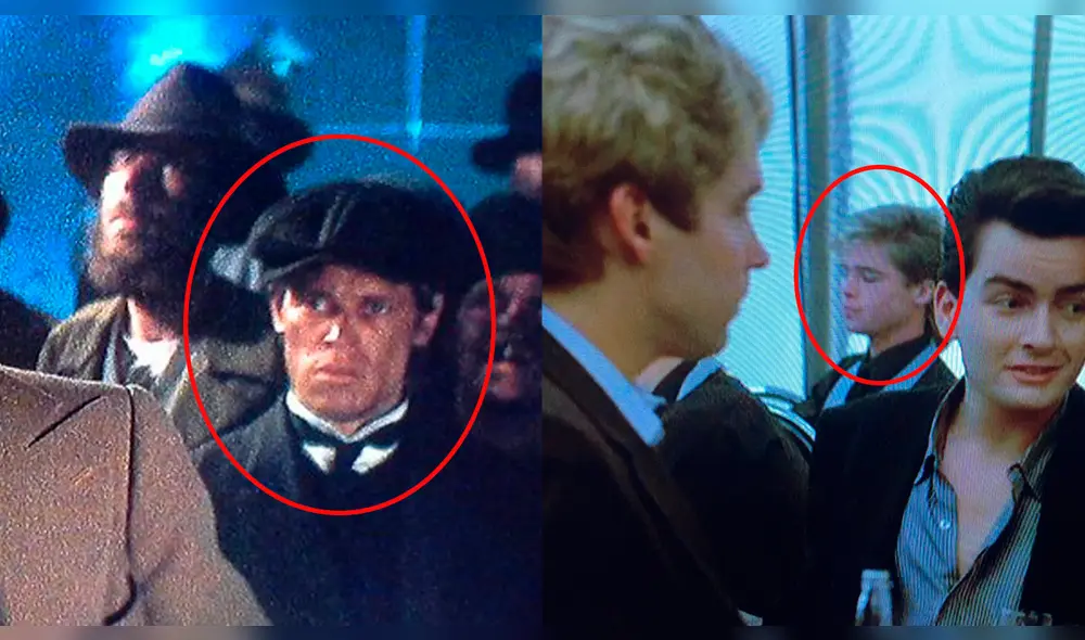 Willem Dafoe y Brad Pitt como extras. Foto: composición/ Twitter Willem Dafoe y Brad Pitt como extras. Foto: composición/ Twitter