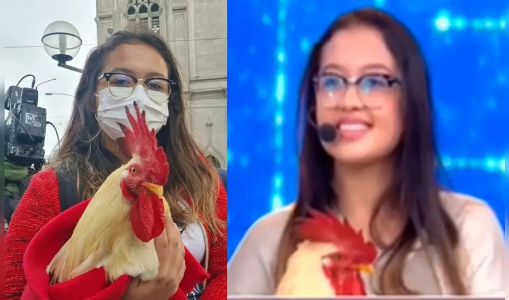 La estudiante de Enfermería acudió a un programa televisivo en el que resultó beneficiada. Foto: composición LR/ captura América TV