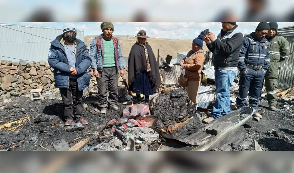 Siniestro dejó perdidas materiales en La Rinconada. Foto: COER Puno
