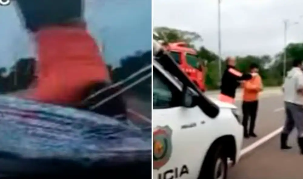 Joven que iba caminando sobre la ruta Py 01 fue atropellada por un vehículo, pero sorprendentemente sobrevivió al impacto. Foto: captura-YouTube Joven que iba caminando sobre la ruta Py 01 fue atropellada por un vehículo, pero sorprendentemente sobrevivió al impacto. Foto: captura-YouTube