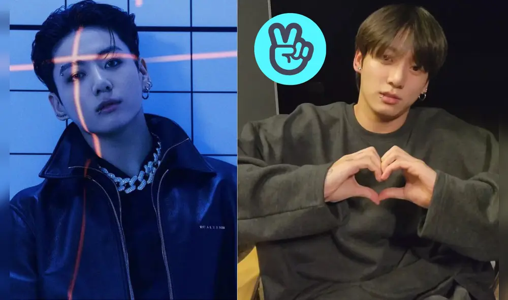 Jungkook de BTS estuvo en Vlive con el fandom de ARMY. Foto: composición/Twitter