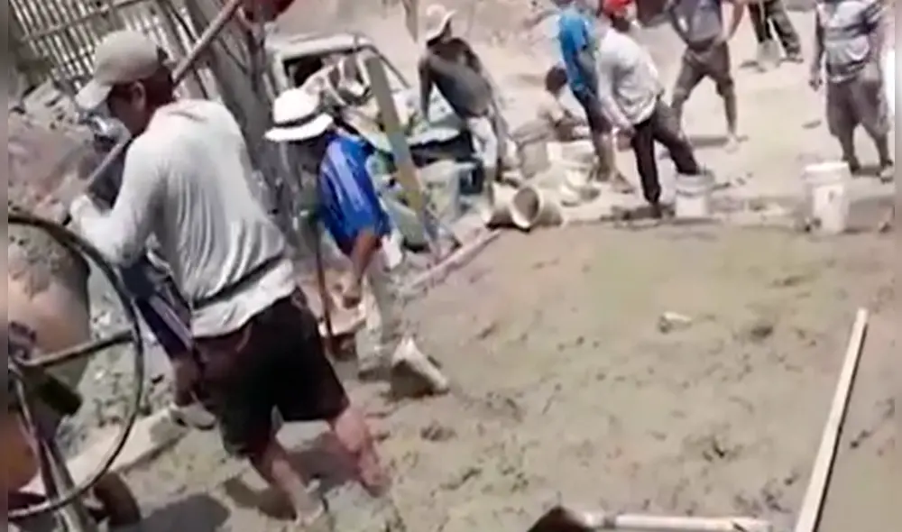 Pese a la sanción, continúan con la construcción de la pista. Foto: captura de Panamericana Pese a la sanción, continúan con la construcción de la pista. Foto: captura de Panamericana