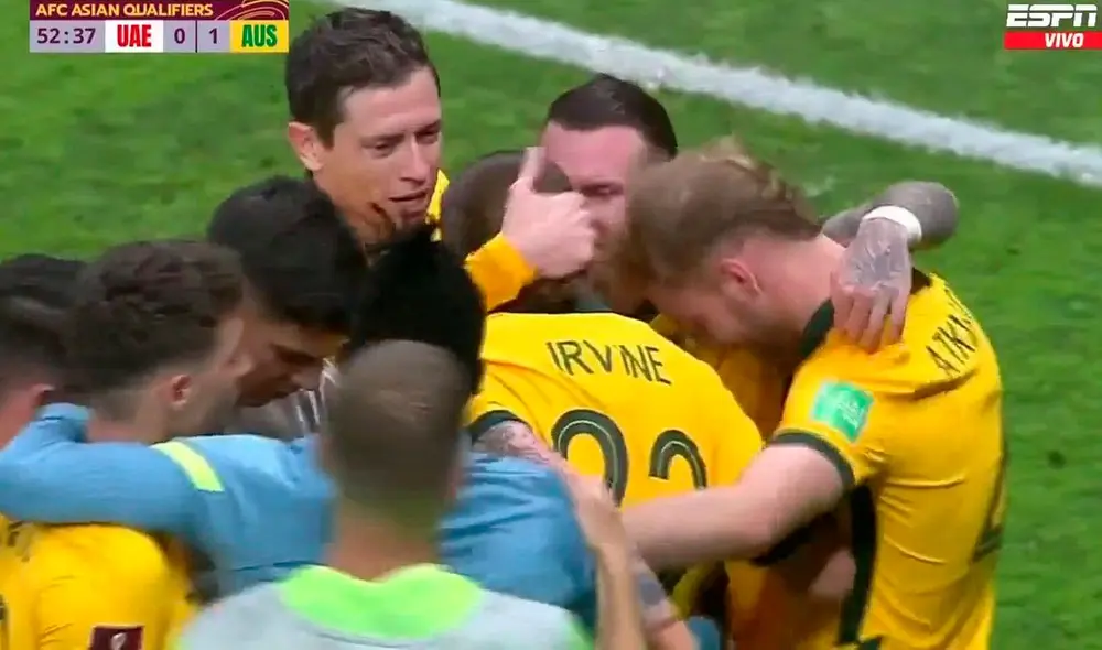 Los australianos se pusieron arriba en el marcador. Foto: captura/ESPN 2